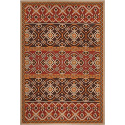 Safavieh Bold & Bright Indoor Woven Area Rug, Veranda Collection, VER093, in Red & Chocolate, 160 X 231 cm