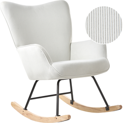 Beliani ARSET - Schommelfauteuil-Wit-Corduroy