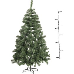 Kunst spar kerstboom 60 cm met warm witte verlichting - Kunstkerstboom