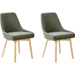 Beliani MELFORT - Eetkamerstoel-Groen-Polyester