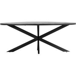 Eettafel Ovaal 200cm - Zwart - Visgraat - Tafel Max