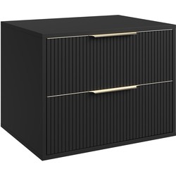 Badplaats Wastafelkast Rimini 60 cm - Zwart -  Badmeubel met Lades