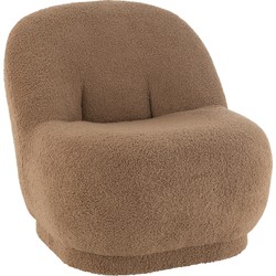 J-line - Zetel Teddy Boucle Bruin - 78x88x72cm