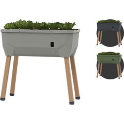 Gusta Garden - Sammy Salad - Slimme kruidenpot met 15 L watertank - Kweekbak - Plantenbak - Lichtgrijs