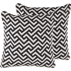 SALIZAR  - Sierkussen set van 2 - Crème - 45 x 45 cm - Katoen