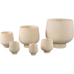 PTMD Bloempot Laim - 30x30x30 cm - Cement - Creme