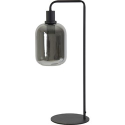 Light&living Tafellamp 26x20x60 cm LEKAR zwart+smoke glas hoog