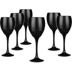 Glasmark Wijnglazen - 6x - Black collection - 300 ml - glas - Wijnglazen