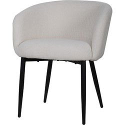 PTMD Eetkamerstoel Stein - 62x64.5x77 cm - Textiel - Creme