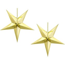 Pakket van 15x stuks gouden sterren kerstdecoratie 30 cm - Kerststerren