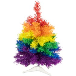 R en W kunst kerstboom klein - regenboog kleuren - H45 cmAƒÆ’A¢a‚¬A¡AƒaEsA‚A - kunststof - Kunstkerstboom