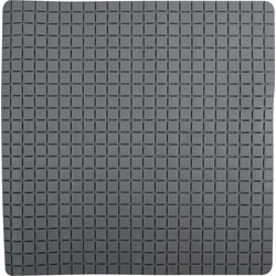 MSV Douche/bad anti-slip mat badkamer - rubber - grijs - 54 x 54 cm - Badmatjes