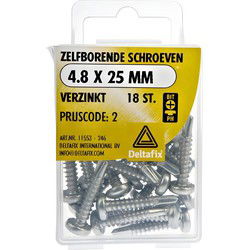 Zelfb.schroef 4.8x25mm verz 18st