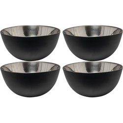 Svenska Living - 4x - Kommetjes/schaaltjes - mat zwart - RVS - D19 x 9.5 cm - serveerschalen - Serveerschalen