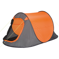 HIXA Pop-Up Tent - 1 Persoons - Oranje met Grijs - Kamperen - 220x120x95cm