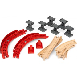 Brio gebogen treinrails set oplopend 16-delig - 33995