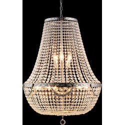 LumiLamp Kroonluchter  Ø 60x85-200 cm  Zilverkleurig Ijzer Glas Hanglamp
