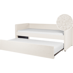 Beliani TROYES - Onderschuifbed-Beige-Bouclé