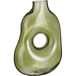 Mica Decorations Jay Vaas - L19 x B11 x H25 cm - Glas - Lichtgroen