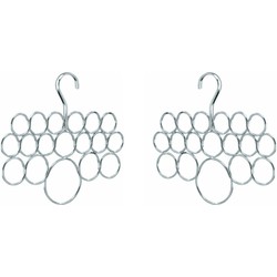 Set van 2 kledinghangers met 18 ringen voor sjaals