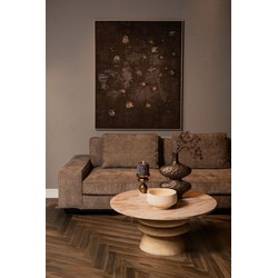 PTMD Wandpaneel Porty - 122x5x152 cm - Canvas - Bruin