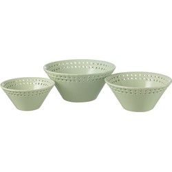 J-line - Set Van 3 Kom Keramiek Groen Small/medium/large - 20x20x9cm