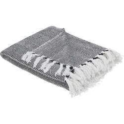 TANGIER - Plaid - Zwart - 130 x 160 cm - Katoen
