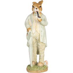 Clayre & Eef Decoratie Beeld Konijn 33 cm Beige Kunststof