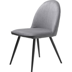 Eetkamerstoel Stof - Grijs - 64x49,5x84,5cm - Stoel Minto - Set van 2