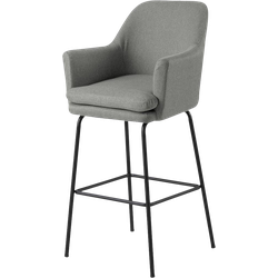 Jez gestoffeerde barkruk lichtgrijs - 75 cm