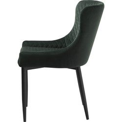 Eetkamerstoel Velvet - Groen - Zithoogte 49cm - Stoel Ottowa - Set van 2