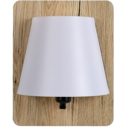 Licht houten wandlamp E14 met witte kap