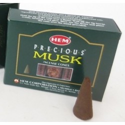 Wierook kegeltjes in huisgeur Musk - 40x kleine kegeltjes - Wierookstokjes