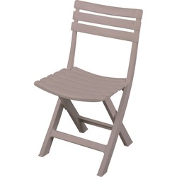 Sunnydays Klapstoel voor buiten/binnen - beige - 41 x 79 cm - stevig kunststof - Bijzet stoelen - Klapstoelen