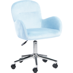 PRIDDY - Bureaustoel - Blauw - Fluweel