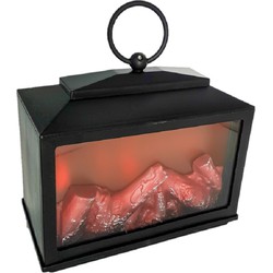 Sfeerhaard met LED verlichting - L18 x H18 cm - batterijen - Sfeerhaarden