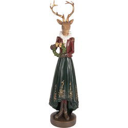 Clayre & Eef Decoratie Beeld Hert Bruin Kunststof