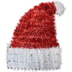 Clayre & Eef Kerstdecoratie Kerstmuts 33x5x42 cm Rood Wit Kunststof