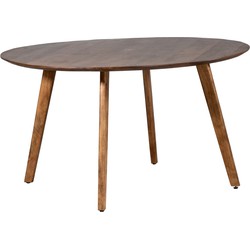 Eettafel Rond 130cm - Naturel - Mangohout - Tafel Oslo