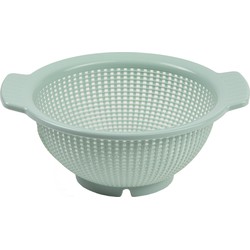 Forte Plastics Keuken vergiet/zeef - kunststof - Dia 23 cm x Hoogte 10 cm - mintgroen - Vergieten