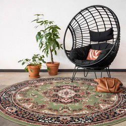 Rond Vintage vloerkleed Nain Perzisch Groen - Polypropyleen - Rond 235 Ø - (XXL)