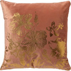 Dutch Decor LILY - Kussenhoes 45x45 cm - gouden opdruk - Muted Clay - roze - Dutch Decor