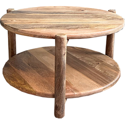 Mango salontafel naturel rond 65 cm