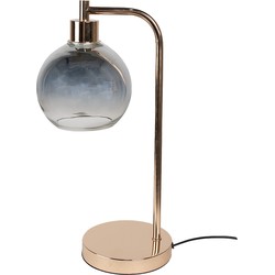 Clayre & Eef Tafellamp  21x15x41 cm Goudkleurig Ijzer Glas Bureaulamp