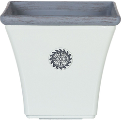 ELATEIA - Plantenbak - Wit - 37 cm - Klei-vezelmengsel