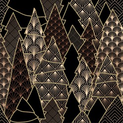 Ambiente kerst thema servetten - 20x st - 33 x 33 cm - zwart/goud - Feestservetten