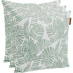 Hesperide sierkussens - 3x - binnen/buiten - palm print - 40 x 10 cm - tuinstoelkussens