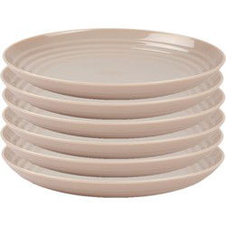 PlasticForte Rond bord/camping bord - 6x - D22 cm - beige - kunststof - Dinerborden
