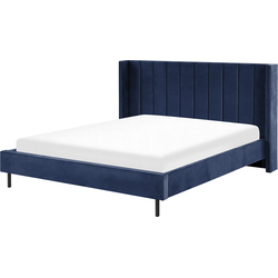 VILLETTE  - Tweepersoonsbed - Marineblauw - 180 x 200 cm - Fluweel
