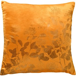 Dutch Decor ROSALIE - Sierkussen 45x45 cm - velvet - bloemen en blaadjes - Golden Glow - geel - Dutch Decor